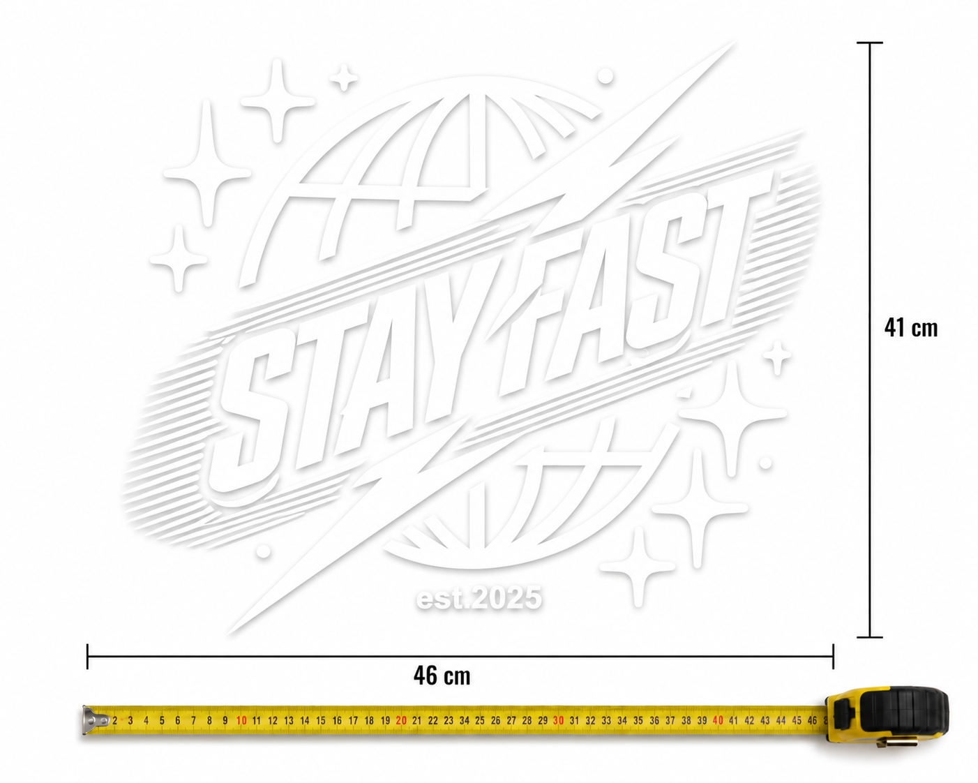 XXL STAYFAST Sticker Weiß 46cmx41cm