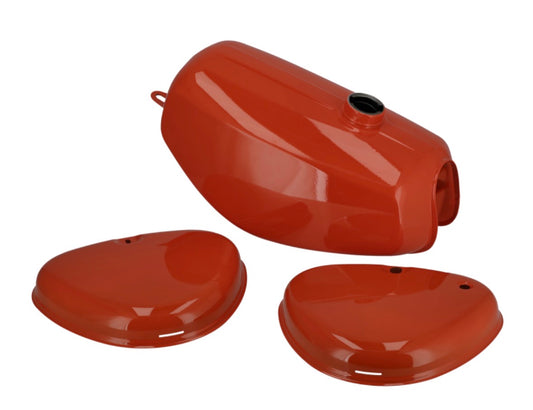 Set: Tank + Seitendeckel, Rot RAL 3028 - für Simson S50, S51, S70 Neu
